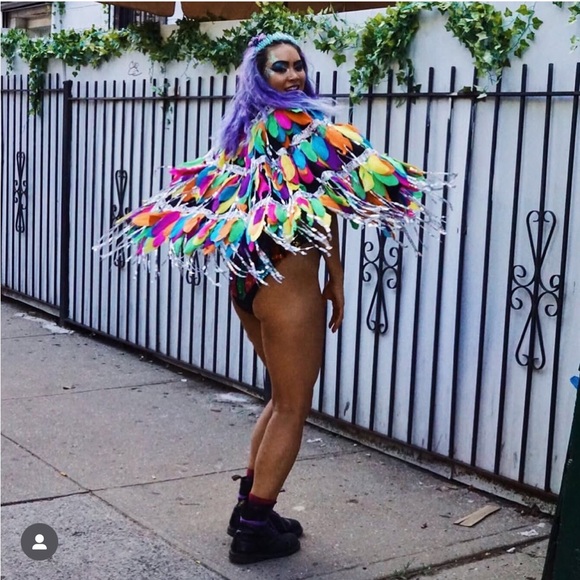 Topshop Multicolor Feather Sequin Cape - Picture 4 of 11